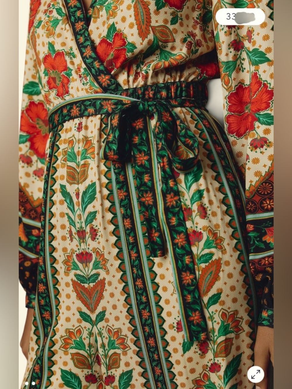 Farm Rio x New Anthropologie Cotton Boho Floral Jumpsuit Long Sleeve S-S - Picture 4 of 16